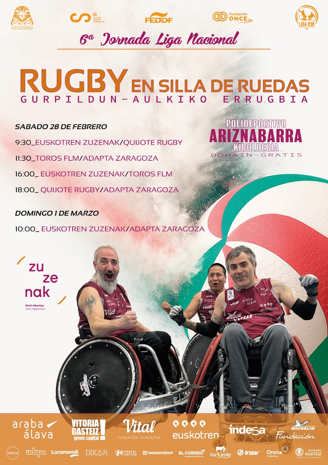 Jornada importante en Vitoria para definir posiciones en la Liga de rugby en silla